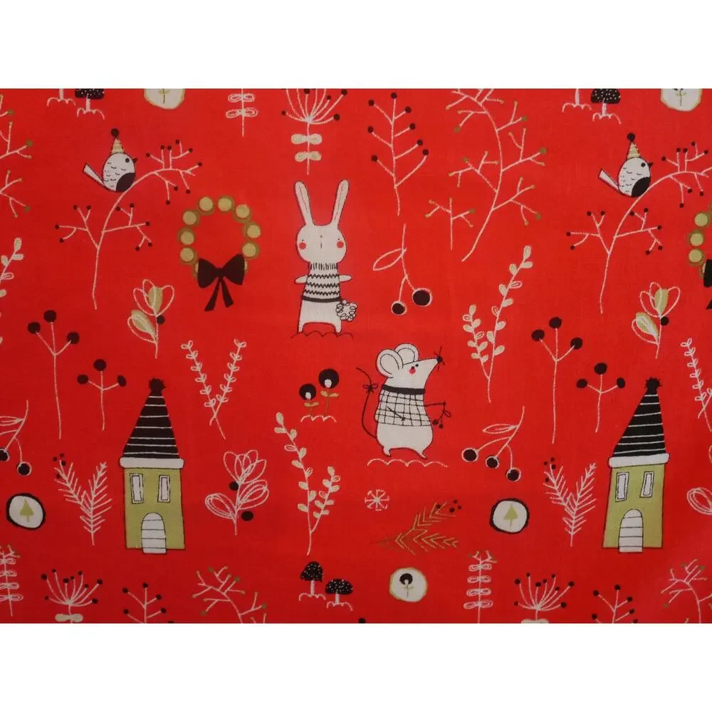 Christmas Critters Pillowcases: Red Cotton Standard Size Pillow Covers